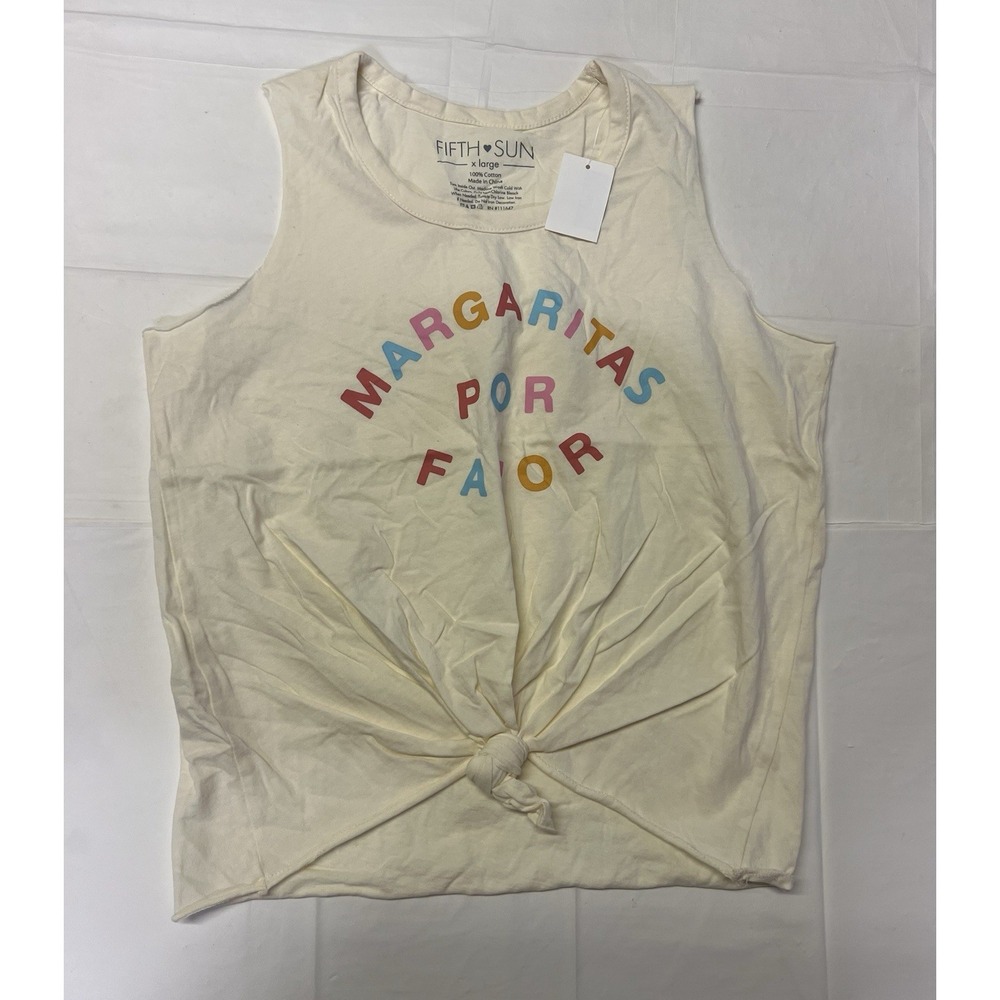 Fith Sun "margaritas Por Favor" T-shirt Color Cream Size XL